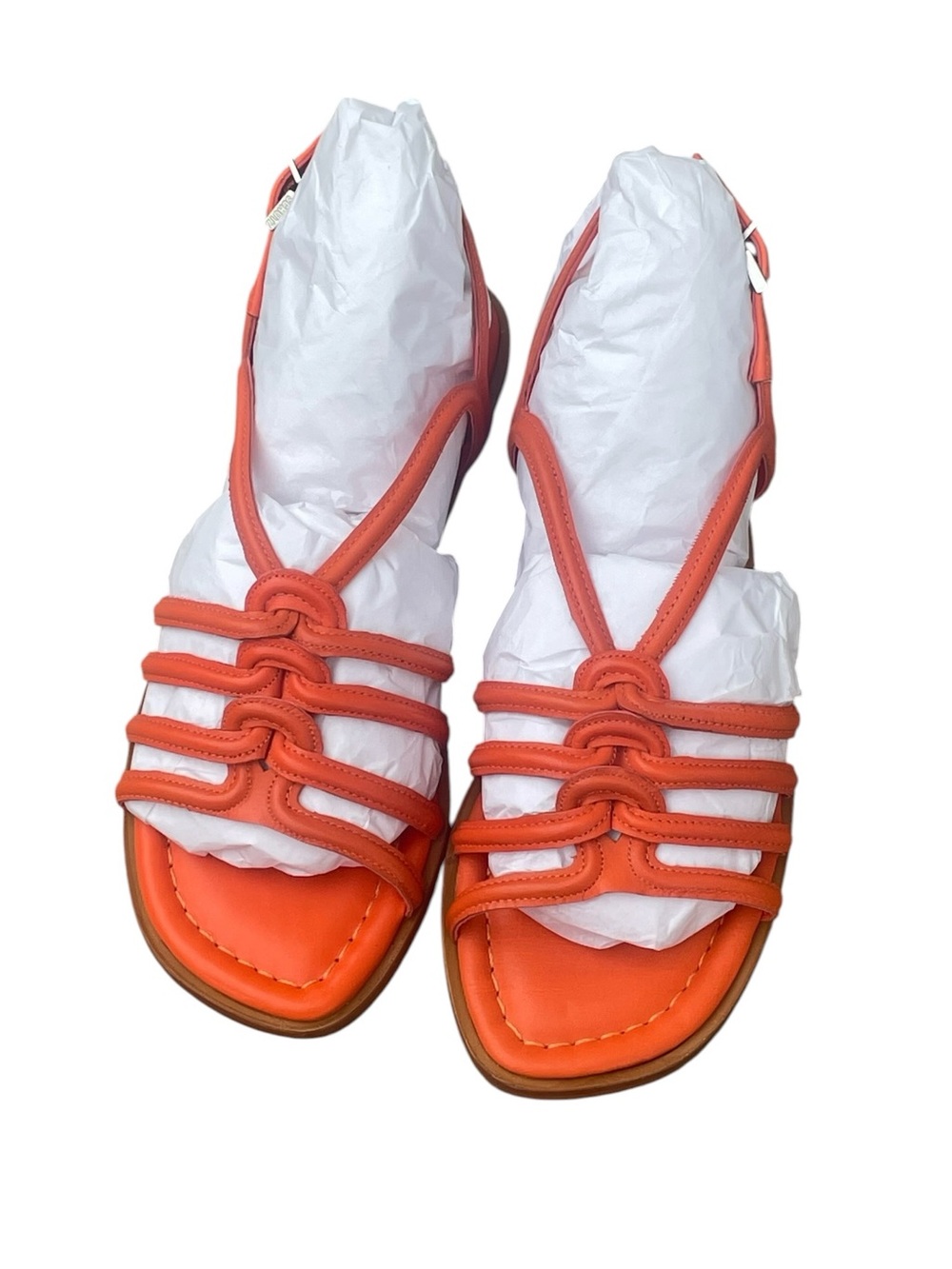 Schutz Octavia Flat, Bright Orange, Leather‎ Upper, size 5B, Brand New
